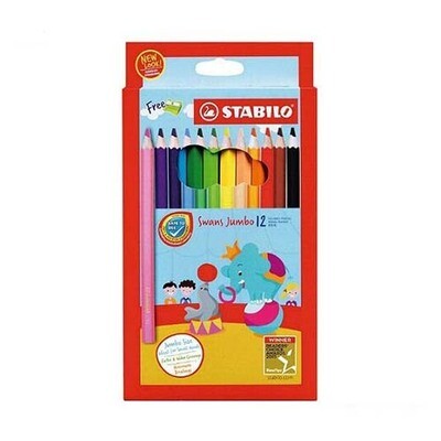 Stabilo Swans - 1877J Jumbo Colour Pencil Long (12pcs)