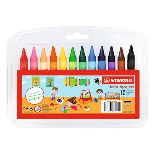Stabilo Swans - 2812 JPL Jumbo Wax Crayon 12 Colours
