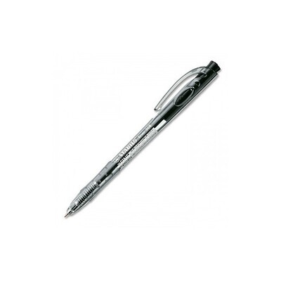 Stabilo Swans - 308F Retractable Ball Pen 0.38mm Fine (Black)