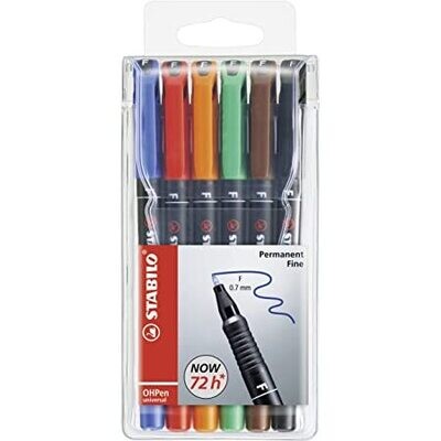 Stabilo - OHP Universal Permanent Pen Fine 0.7mm (6 Per Packs)