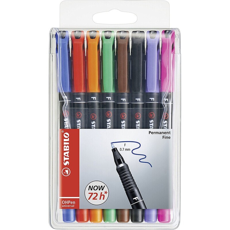Stabilo - OHP 842 Universal Permanent Pen Fine 0.7mm (8 Per Packs)