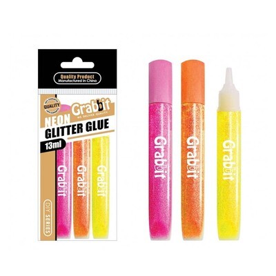 Grabbit - Neon Glitter Glue 13ml x 3pcs