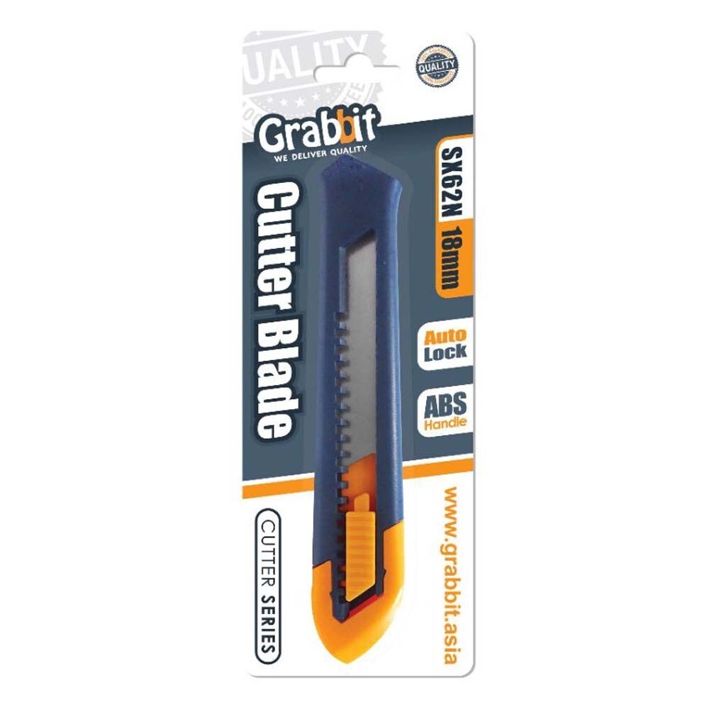 Grabbit - Auto-Lock Plastic Snap-Off Blade Cutter (18mm / Abs Handle)