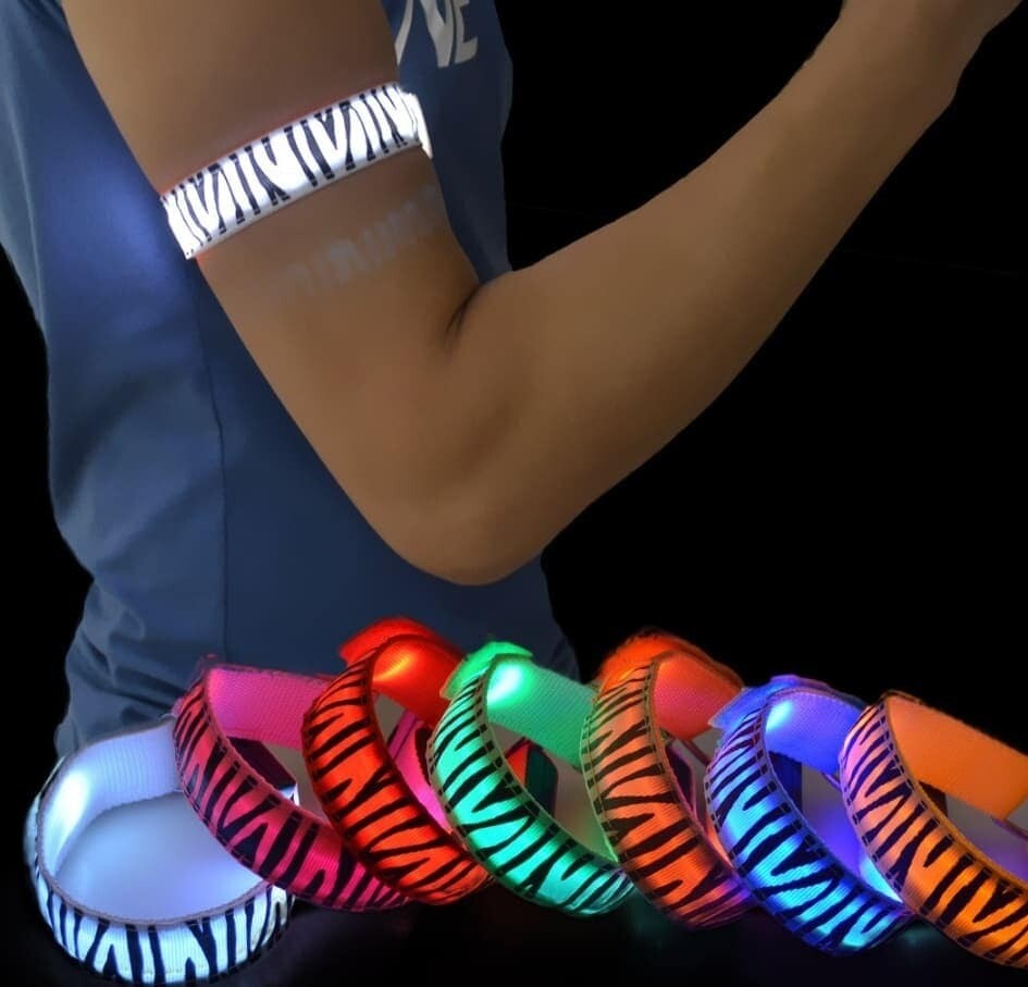 USB Rechargeable LED Arm Band - Zebra Design
