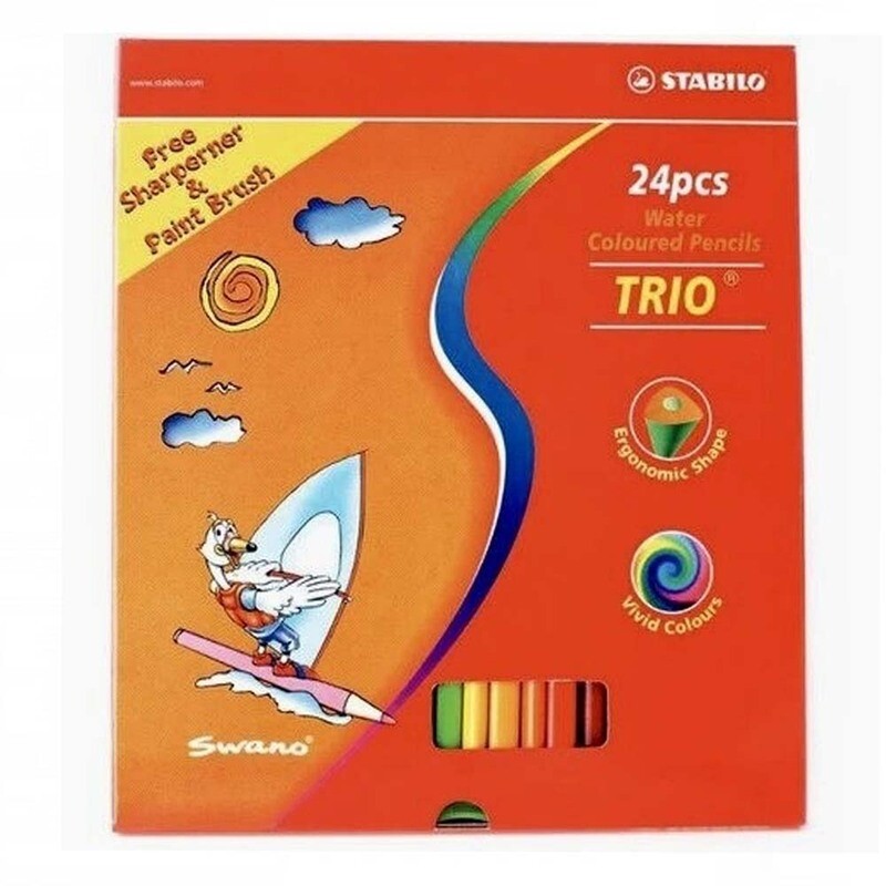 Stabilo Swans - S1669T Water Colour Pencils 24s (Free Sharpener And Paint Brush)