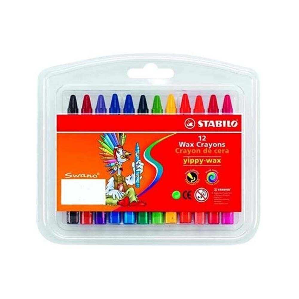 Stabilo Swans - 2812 Wax Crayon 12 Colour