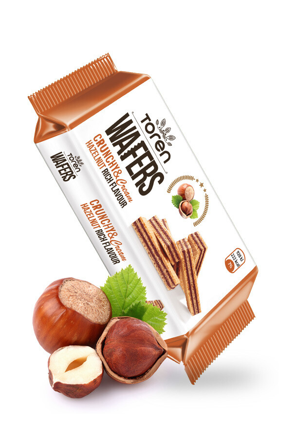 Toren Wafers - Crunchy &amp; Cream Hazelnut Rich Cream 55g