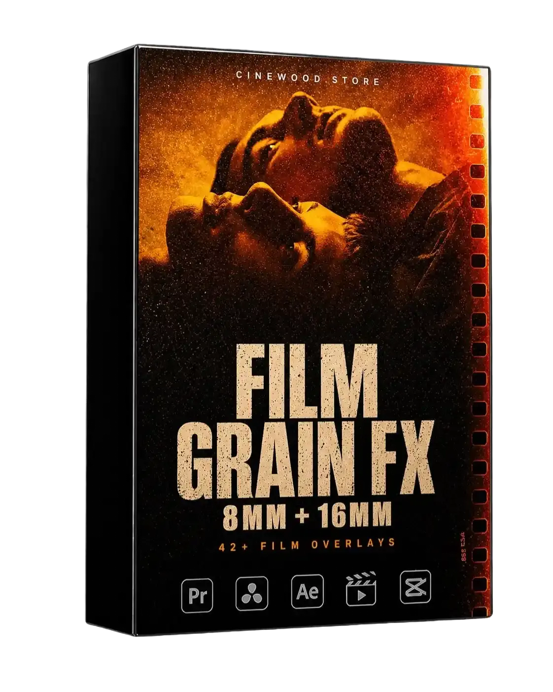 8mm 16mm film grain overlay pack for video editors | authentic film grain texture | Cinewood