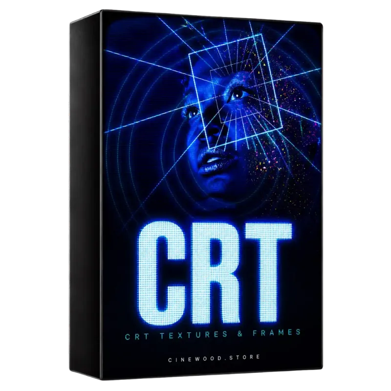 CRT screen overlay pack — retro TV texture, cathode ray tube effects and vintage monitor frames for cinematic video editing