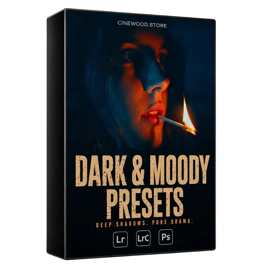 Cinewood Dark and Moody Presets — dramatic shadow Lightroom presets for photographers