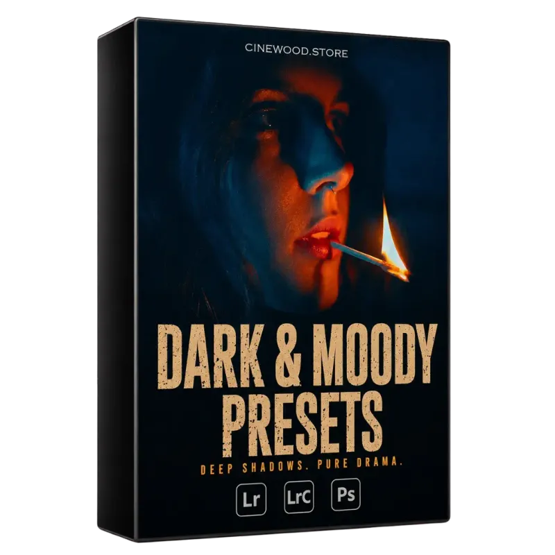 Cinewood Dark and Moody Presets — dramatic shadow Lightroom presets for photographers