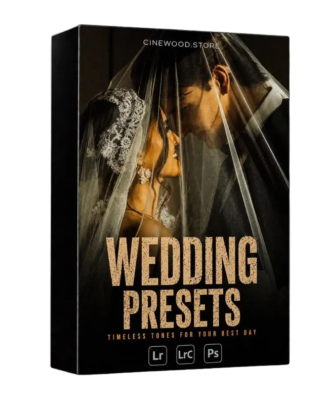 Wedding Lightroom presets for photographers | soft romantic cinematic edits | Cinewood.store