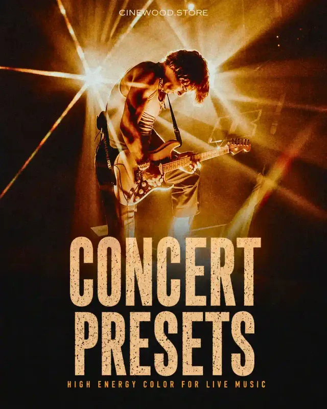 Concert photography Lightroom presets | high energy live music photo editing | Cinewood.store