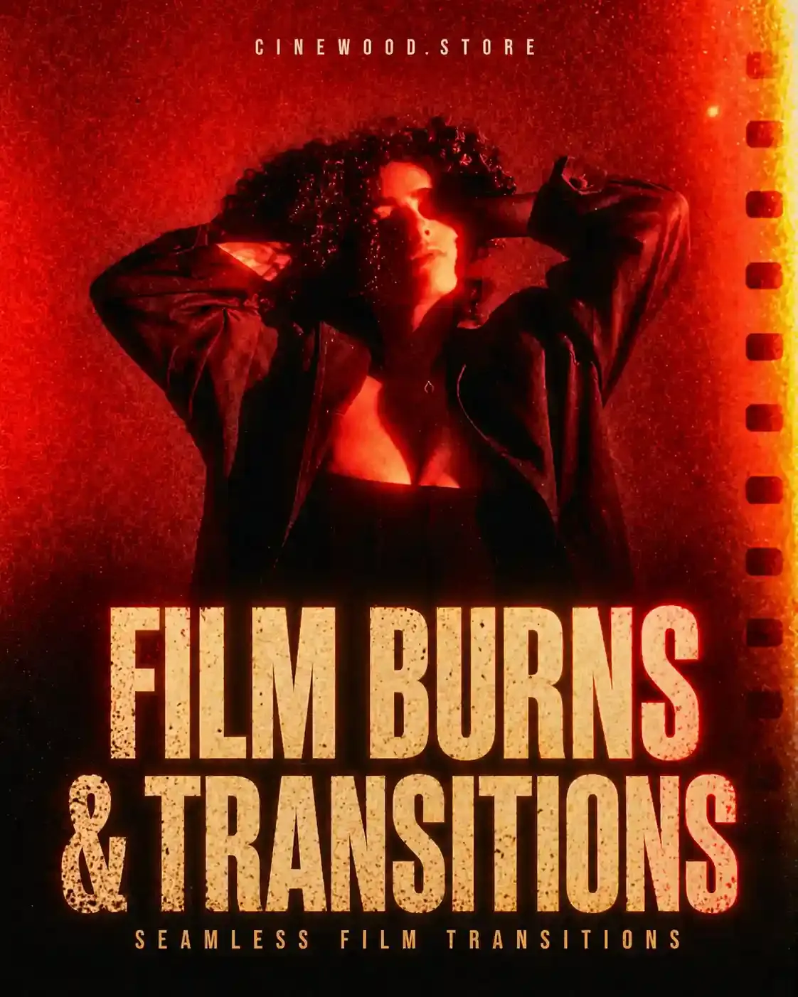 Film burn transition overlays for Premiere DaVinci | seamless burn effects pack | Cinewood.store