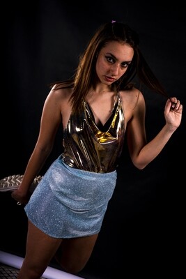 Gold Back Chain Top