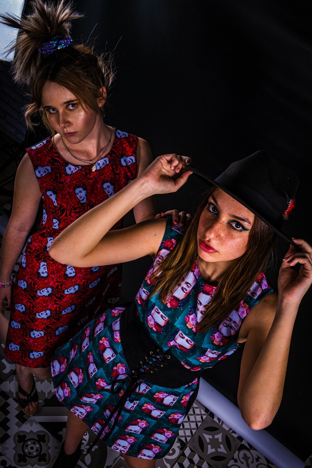 Green Frida Kahlo Art Dress