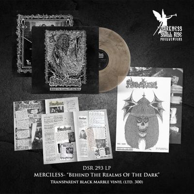 MERCILESS – Behind The Realms Of The Dark LP w/booklet MARBLE