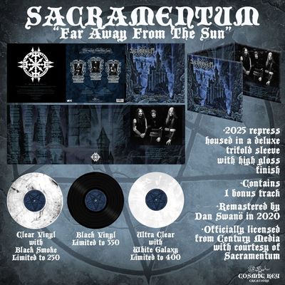 SACRAMENTUM - Far Away From The Sun LP TRIFOLD BLACK