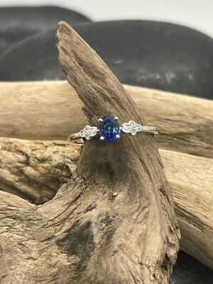 Oval Sapphire and Diamond Ring
