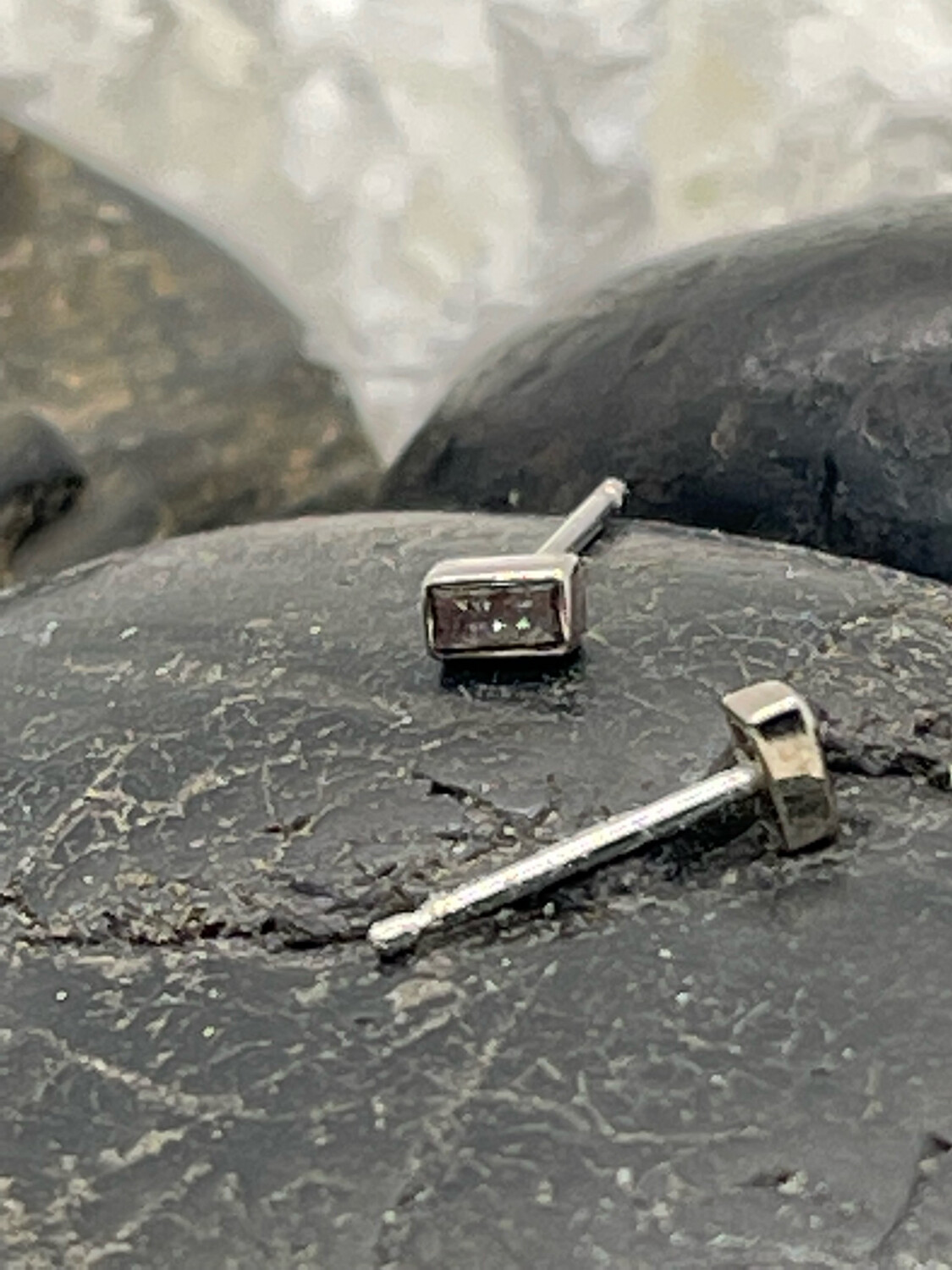 Diamond Baguette Earrings White Gold