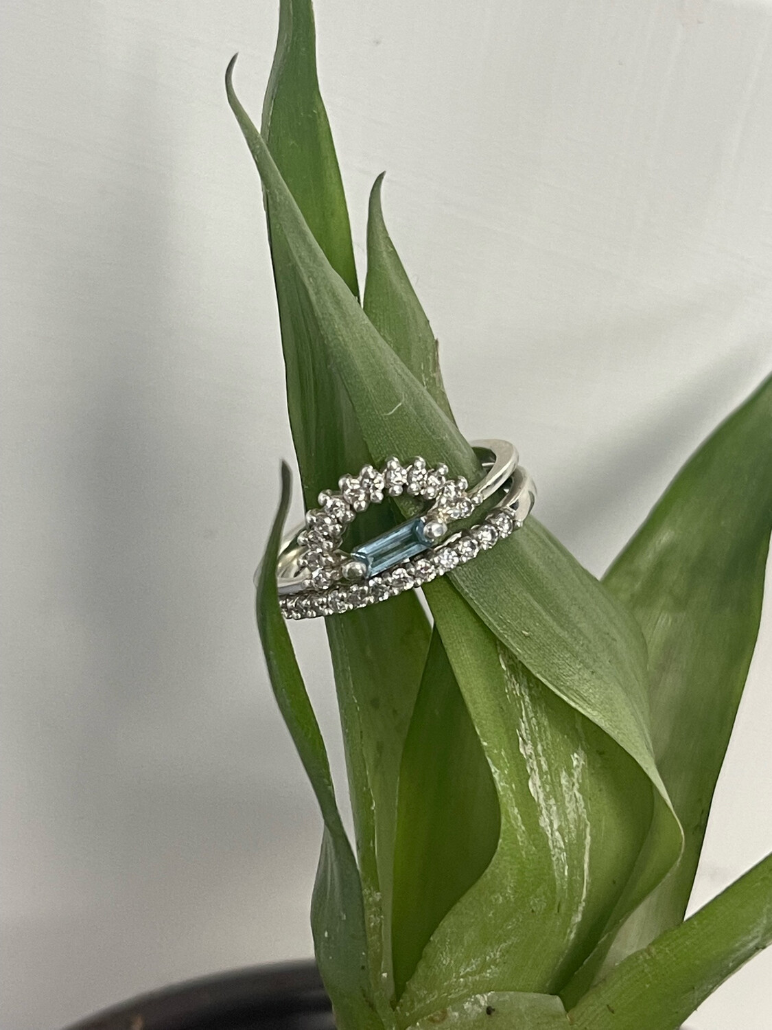 Silver Baguette Burst Ring