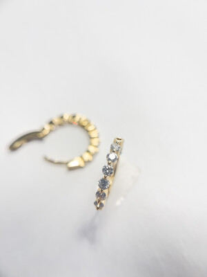 14k Yellow Gold Inside Out Hoop Earrings 18b 1ctw Diamond