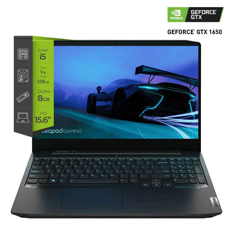 Notebook Gamer Lenovo IdeaPad Gaming 3 15.6" Intel I5 10300H 8GB Ram 1TB HDD 128GB SSD GTX 1650 W10H