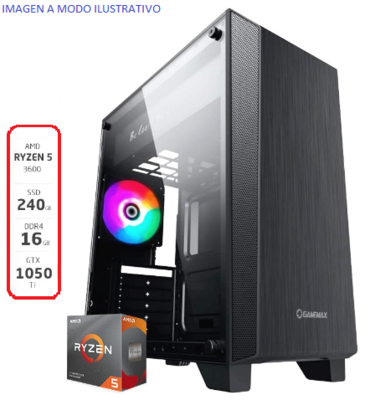 PC Armada AMD Ryzen R5 3600 - 16GB - 240GB SSD - GTX 1050 Ti - WIFI + Kit Gamer