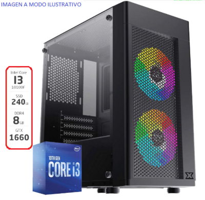PC Gamer Armada Intel Core I3 10100F - 8GB - 240GB SSD - GTX 1660