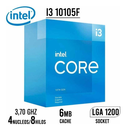 Micro Intel I3-10105F 3,7 Ghz 6Mb S.1200