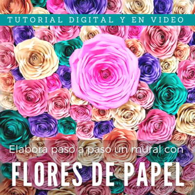Tutorial Mural o Pared con Flores de Papel