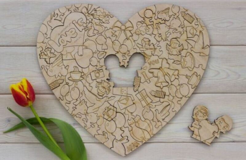 Vector de Puzzle Corazón