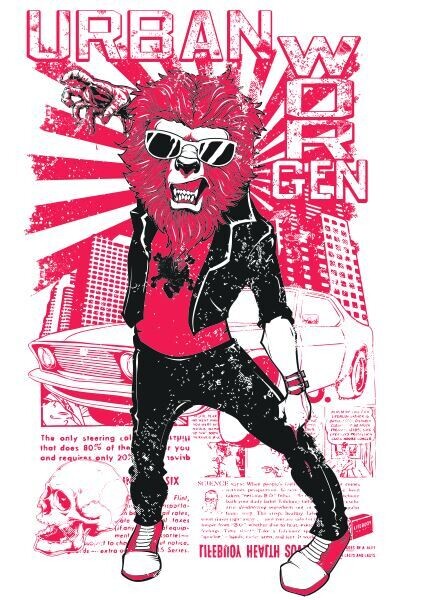 ​​Vector Urban Lion
