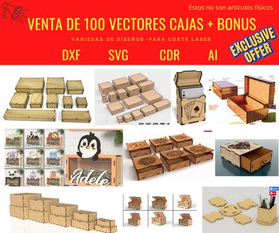 Venta de 100 vectores CAJAS + Bonus