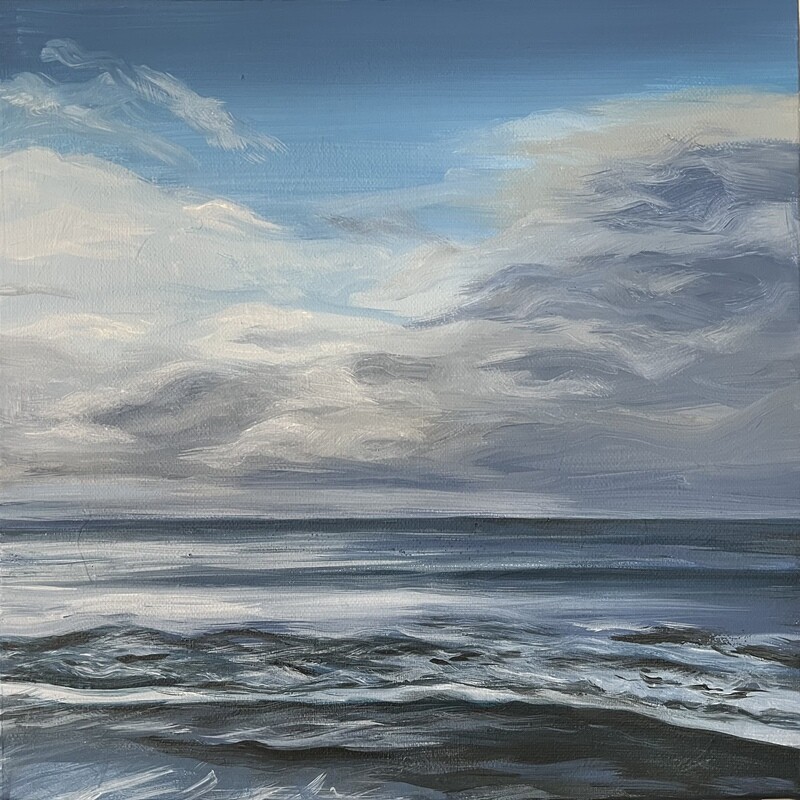 ‘Sandbanks’ original on canvas 
30cm x30cm x4cm