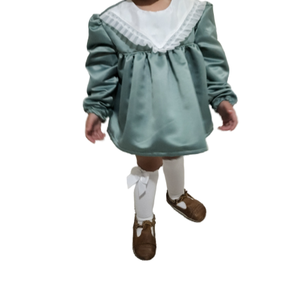 Girls Maddie Dress Set in Sage