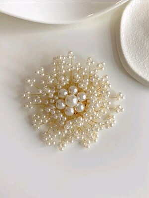 Faux Pearl Brooch