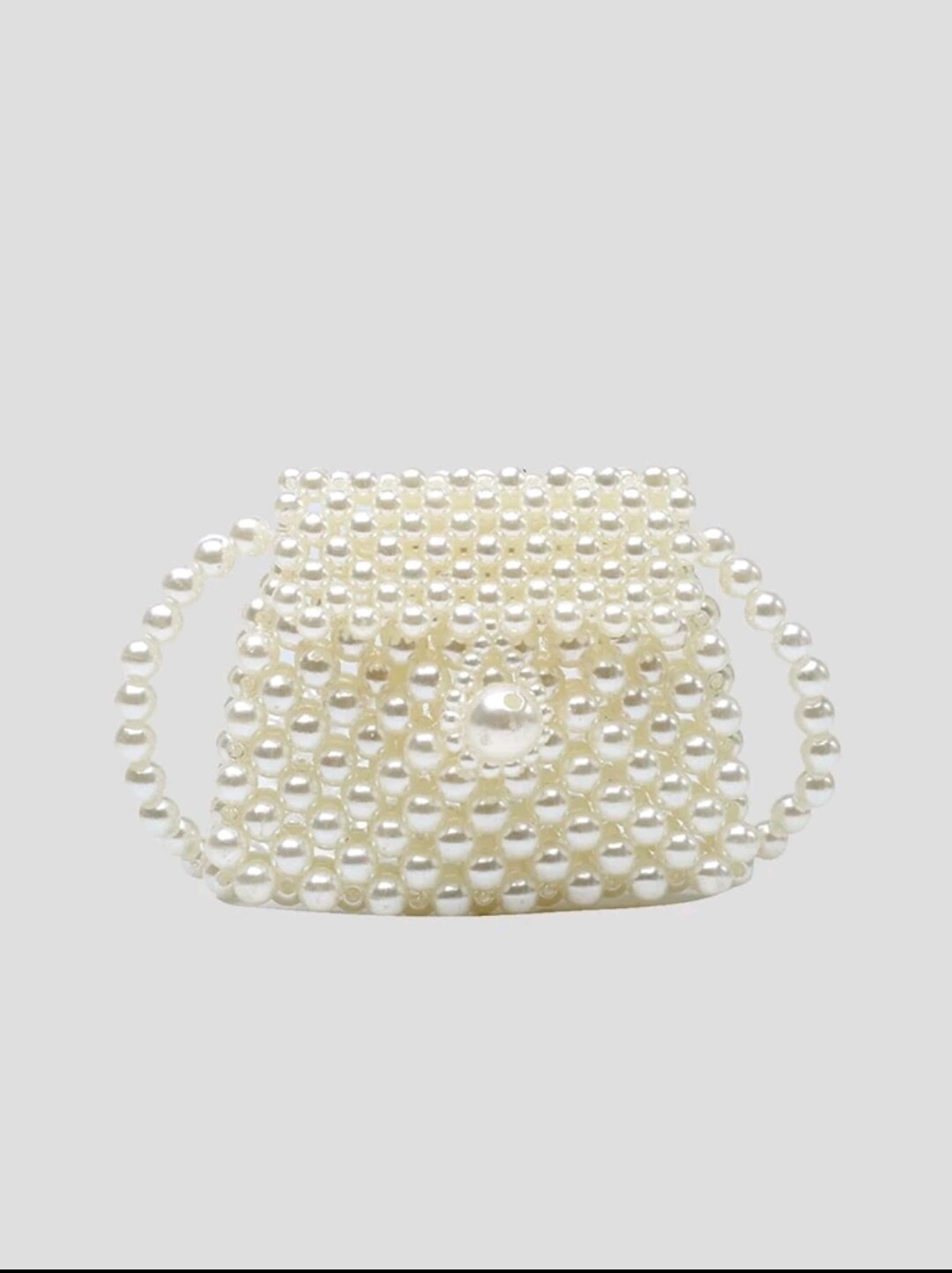 Girls Faux Allover Pearl Handbag