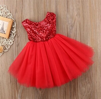 Girls Sequin and Tulle Party Dress