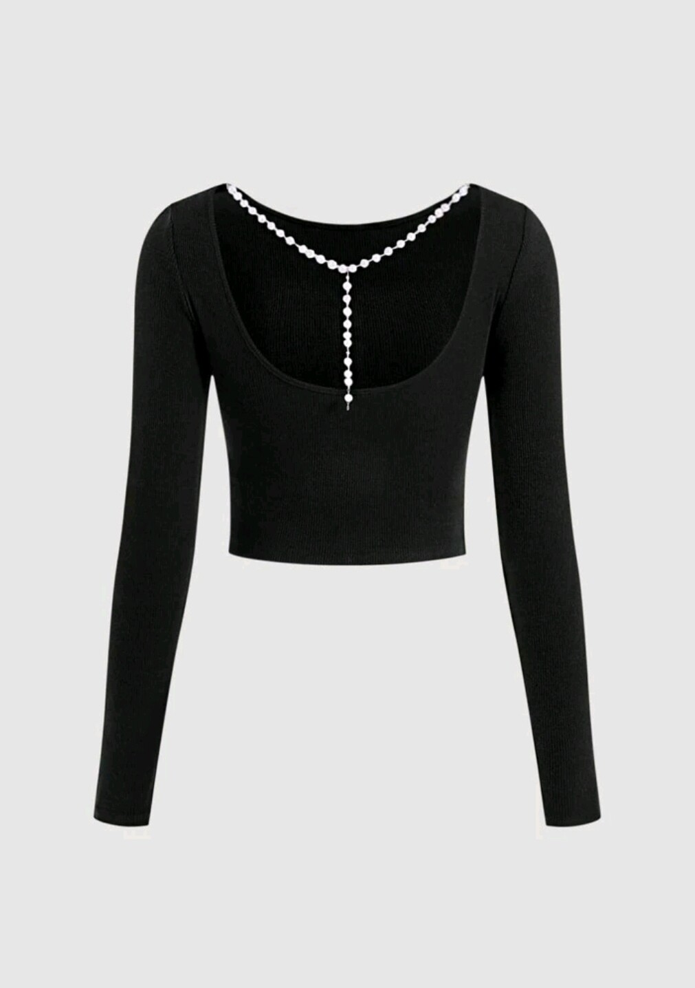 Pearl Detail Backless Tee