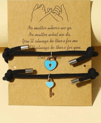 Couples Lock &amp; Key Charm Bracelet
