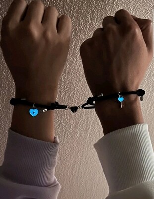 Couples Lock &amp; Key Charm Bracelet