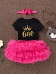Baby Girl 3 Piece 1st Birthday Set