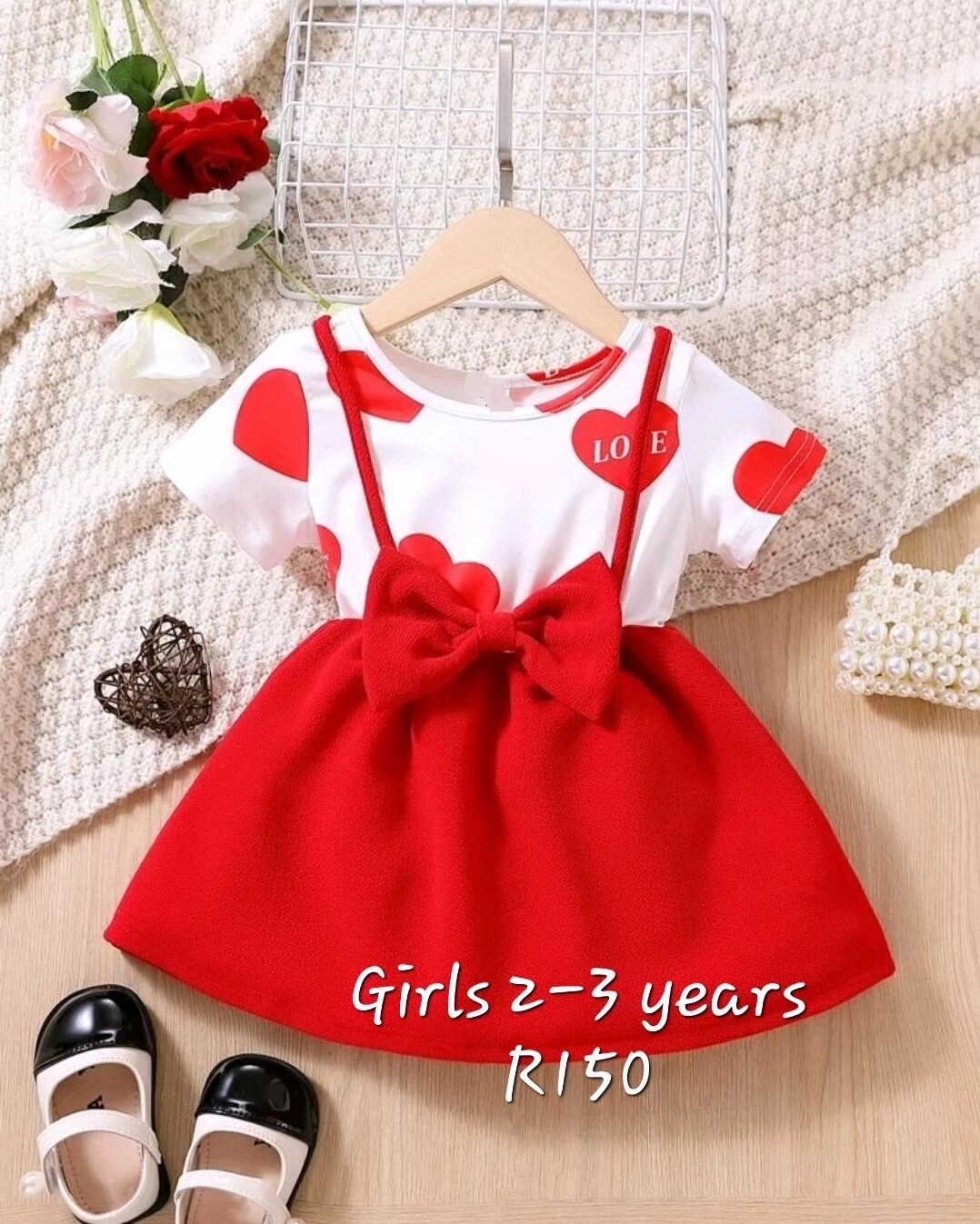 Girls Heart Valentine&#39;s Day Dress