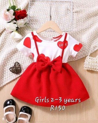 Girls Heart Valentine&#39;s Day Dress