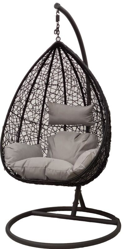 RATTAN HÄNGESESSEL DROP schwarz