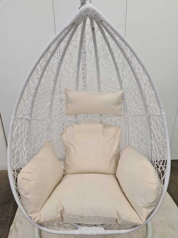 RATTAN HÄNGESESSEL DROP weiss