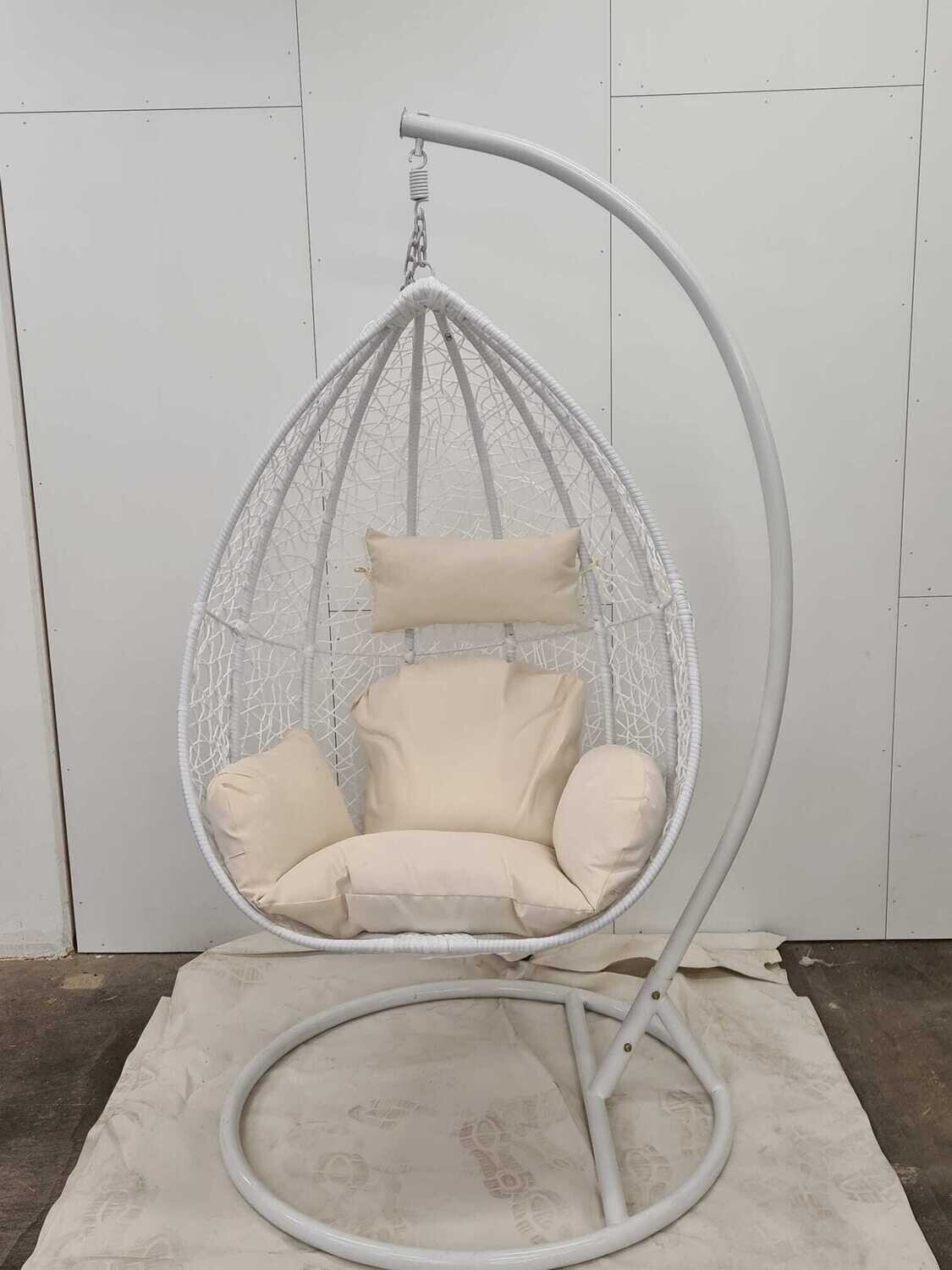 RATTAN HÄNGESESSEL DROP weiss