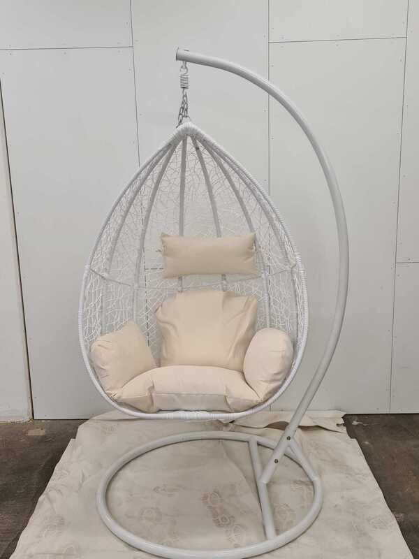 RATTAN HÄNGESESSEL DROP weiss