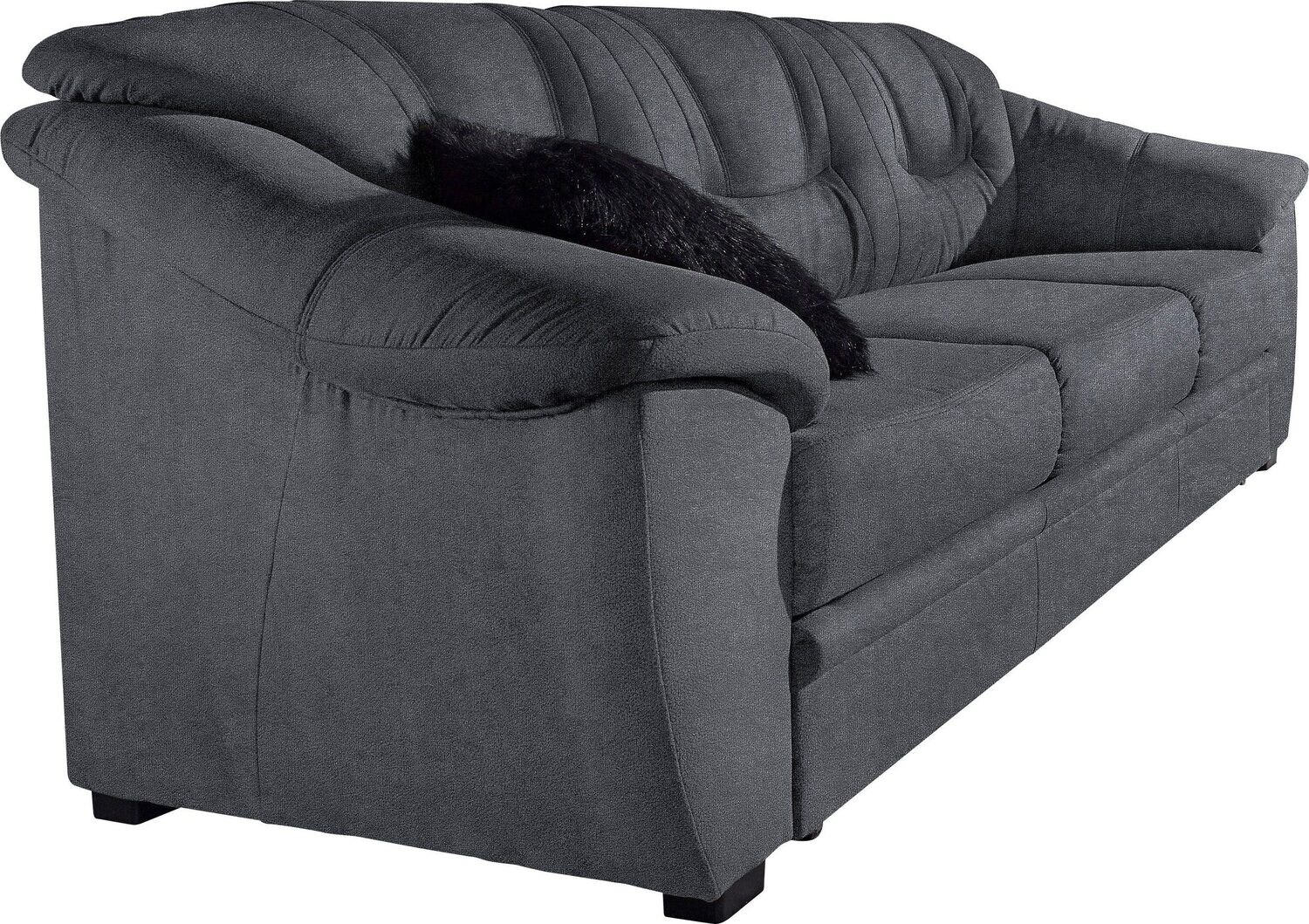 LUXUS MICROFASER SOFA 3PLÄTZER dunkelgrau